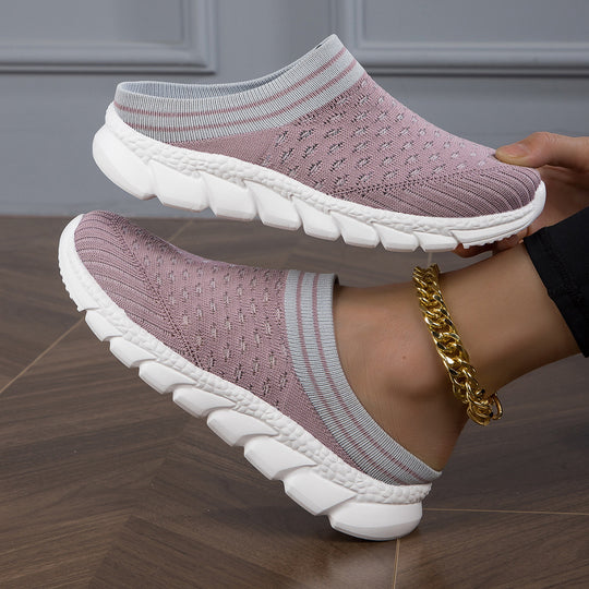 Damen nan sockenähnlicher Komfort-Slipper mit punktelastischem Strickoberteil segmentierter Dämpfungssohle und weichem Komfortfußbett EB