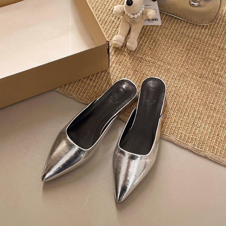 Damen Elegante Slingback-Pumps mit schimmerndem Obermaterial EB