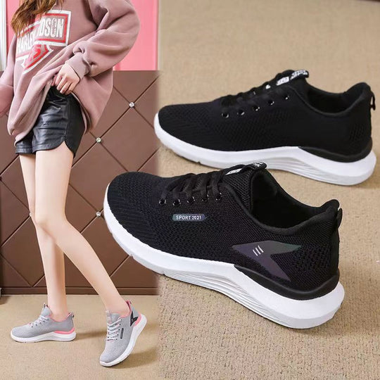 Damen Sportliche Sneakers mit flexibler Sohle und atmungsaktivem Mesh-Obermaterial EB