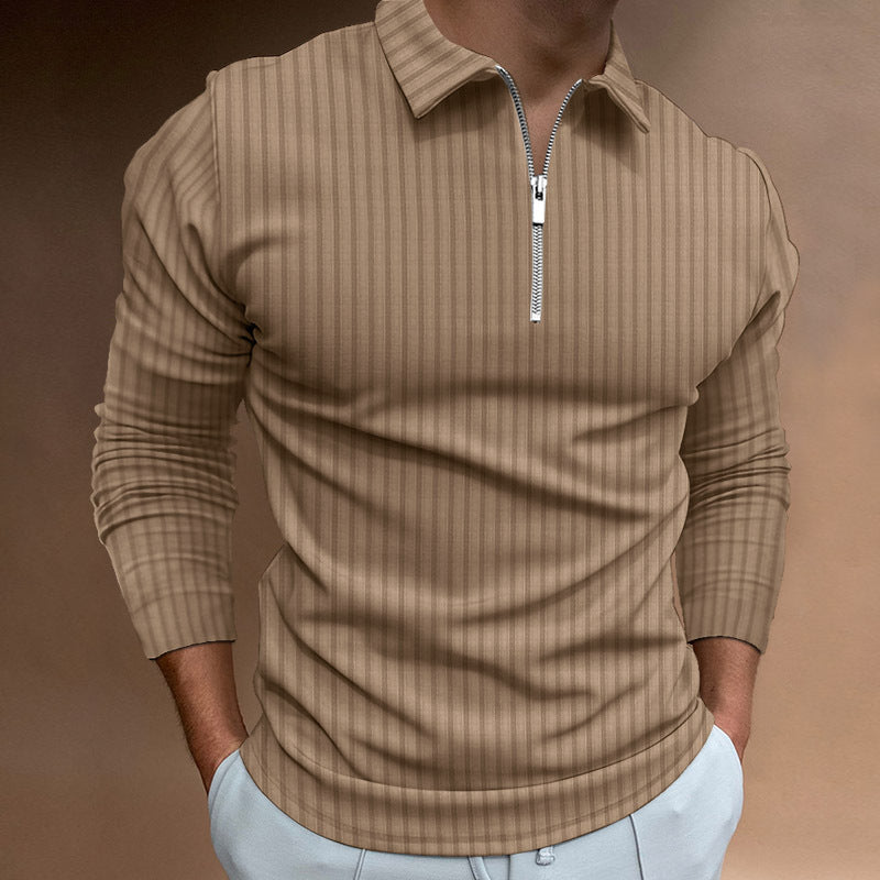 Herren modischer Poloshirt mit Reißverschluss EB