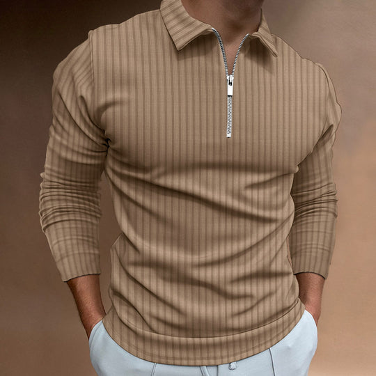 Herren modischer Poloshirt mit Reißverschluss EB