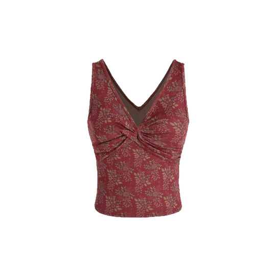 Damen Dekoratives Floral Top mit Raffungen EB