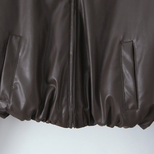 Damen elegante cropped Jacke mit Reißverschluss und Stickkragen EB