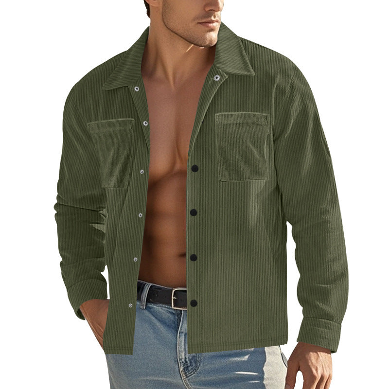 Herren Cordjacke mit praktischen Brusttaschen und strukturiertem Design EB