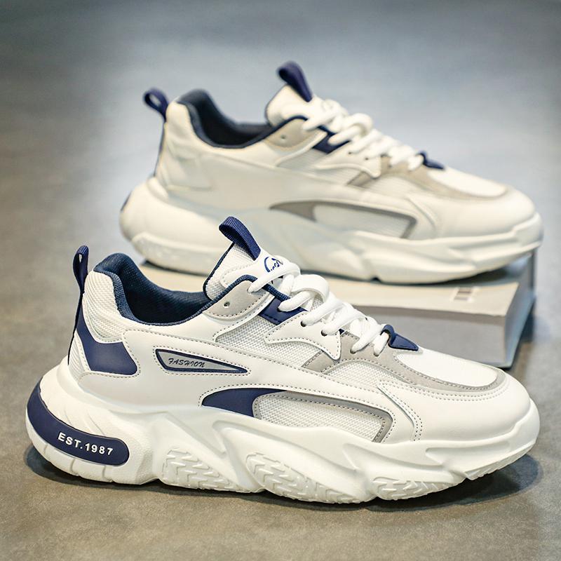 Herren modische Chunky-Sneaker mit verstärkten Overlays, atmungsaktiver Meshkonstruktion und gedämpfter EVA-Plateausohle EB