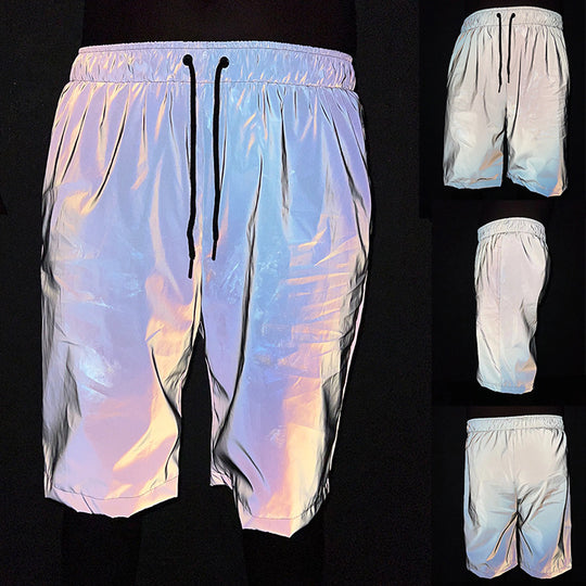 Damen Sportliche Shorts mit reflektierendem Effekt und elastischem Bund EB