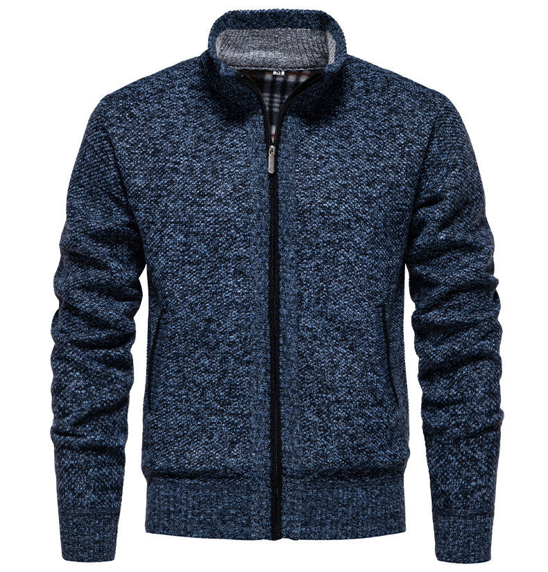 Herren sportliche Strickjacke mit Stehkragen EB