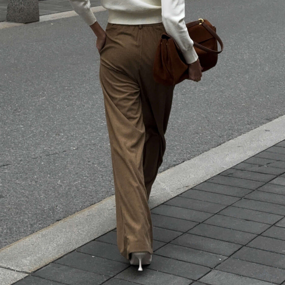 Damen Weite Cordhose mit Falten EB