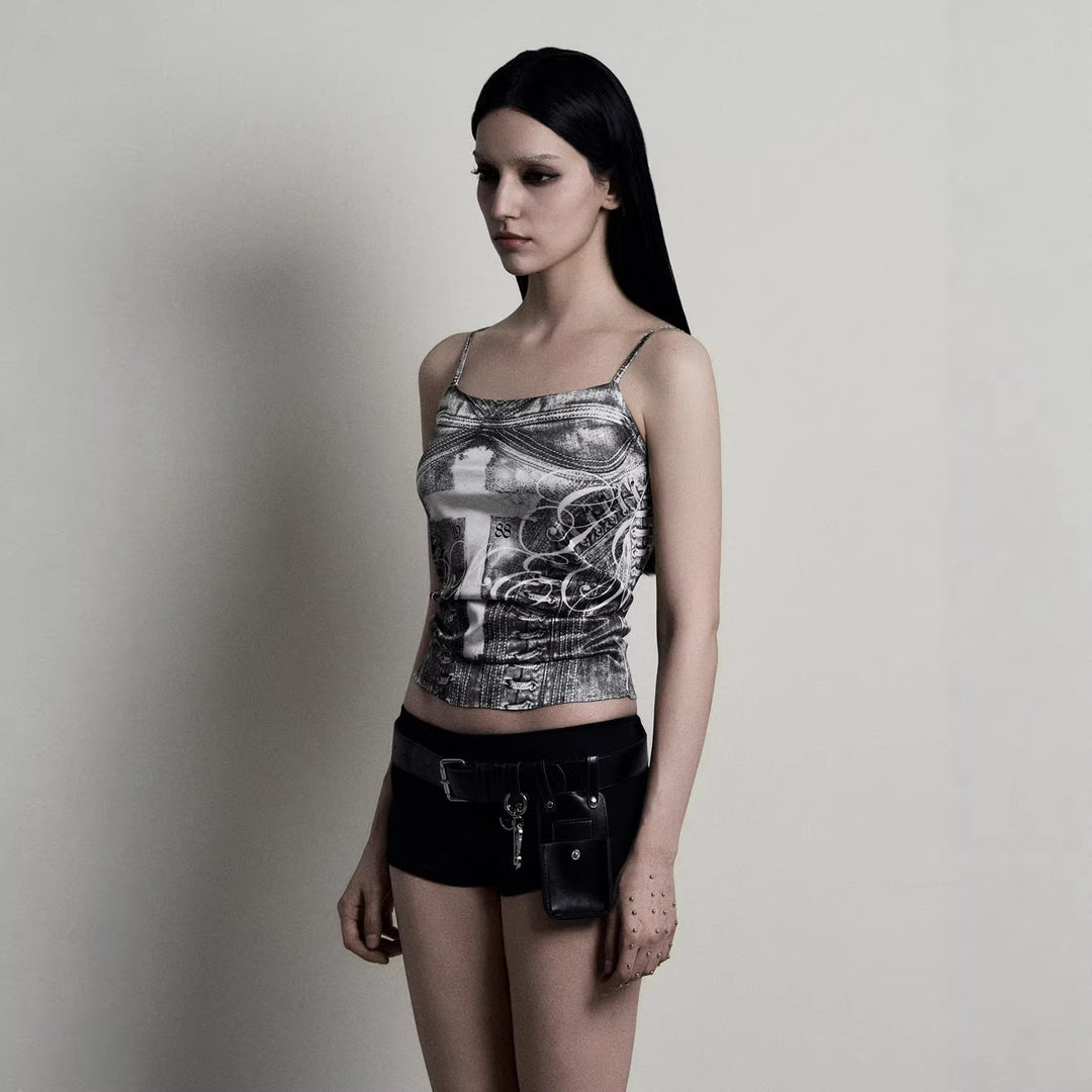 Damen Camisole-Top mit grafischem Druck und verführerischem Schnitt EB