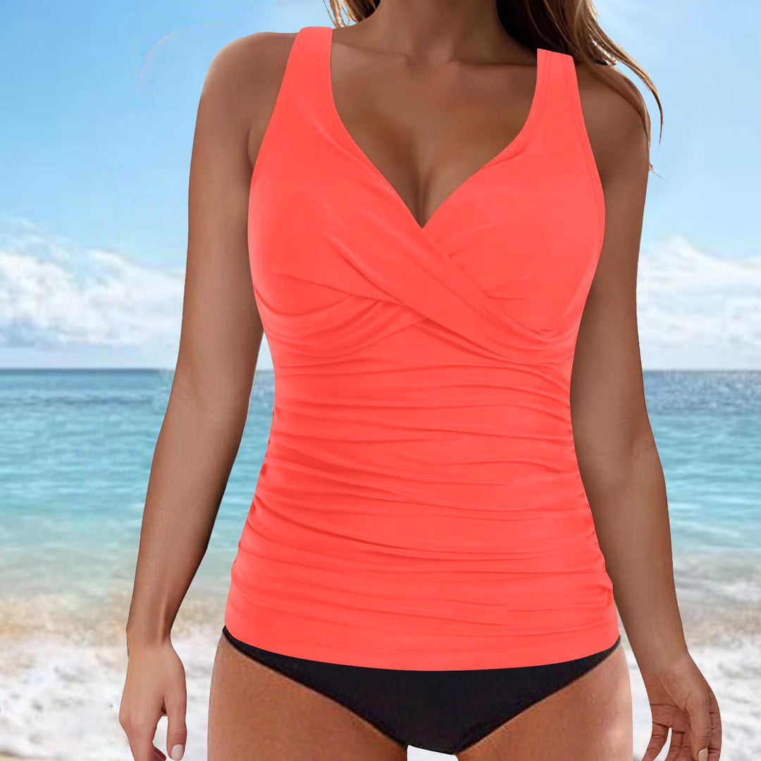 Damen Wickel-Tankini-Oberteil mit figurbetonendem Schnitt EB