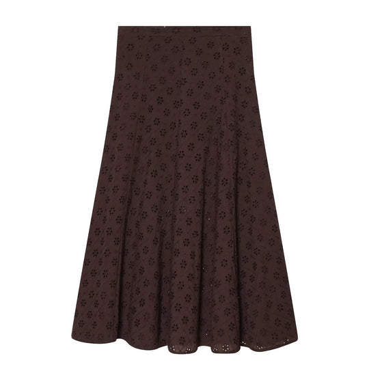 Damen Midirock mit feiner Lochstickerei EB