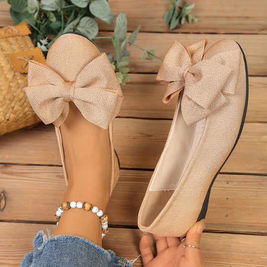 Damen Ballerinas mit stilvollem Schleifenakzent und elastischer Sohle EB