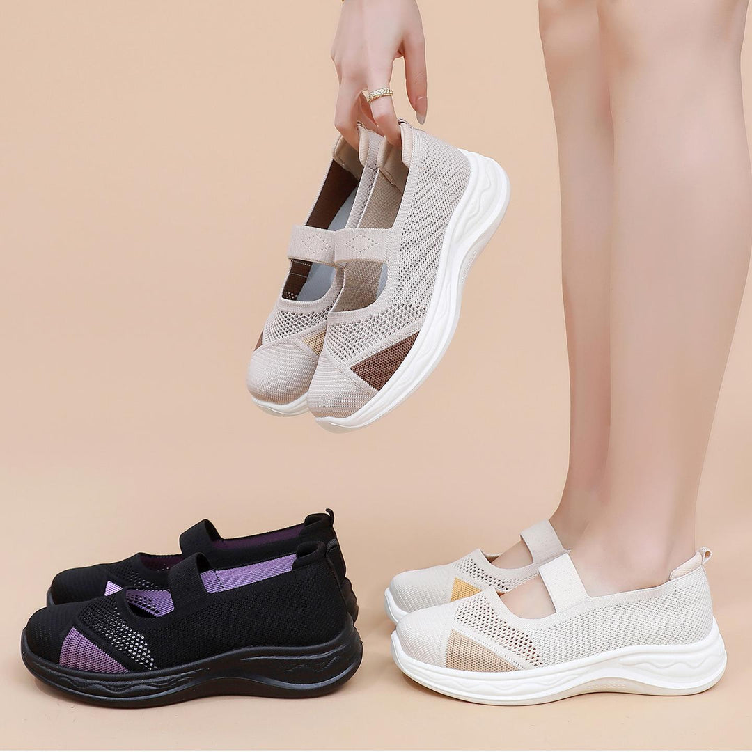 Damen Modische Sneakers mit elastischem Riemen EB