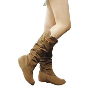 Damen modische Stiefel mit elastischem Schaft und rutschfester Sohle EB