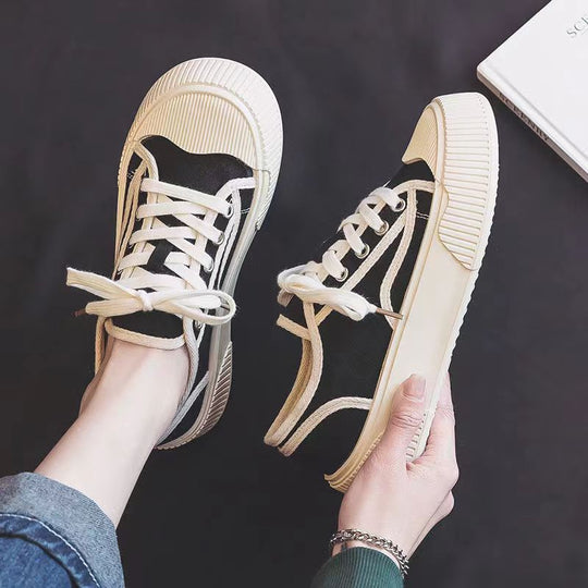 Damen Sportliche Canvas Sneakers im Retro-Stil EB
