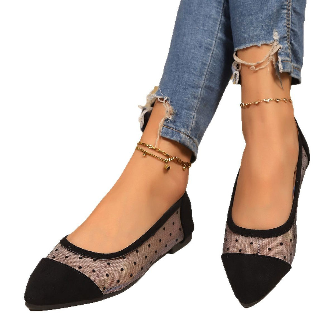 Damen Ballerinas mit transparentem Mesh-Obermaterial und verspieltem Schleifen-Detail EB