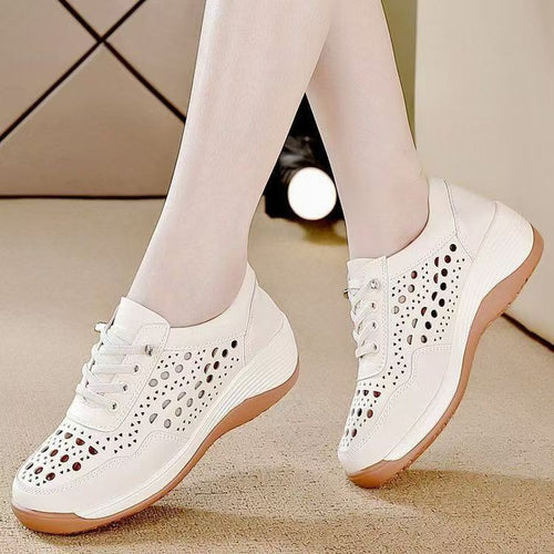 Damen Luftige Sneakers mit modischen Lochmustern und bequemer Dämpfung EB