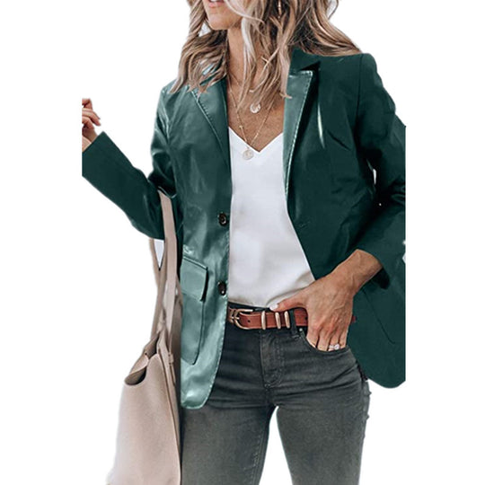 Damen eleganter Blazer mit zwei Taschen und zeitlosem Schnitt EB