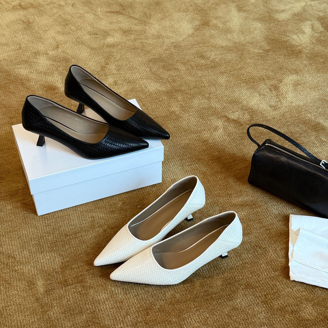 Damen Elegante spitze Ballerinas mit feinem Höhlenmuster EB