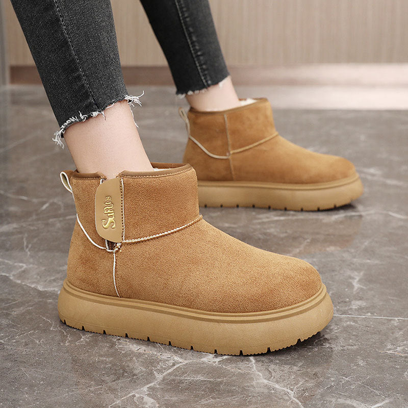 Damen modische Winterstiefeletten mit warmem Innenfutter und rutschfester Sohle EB