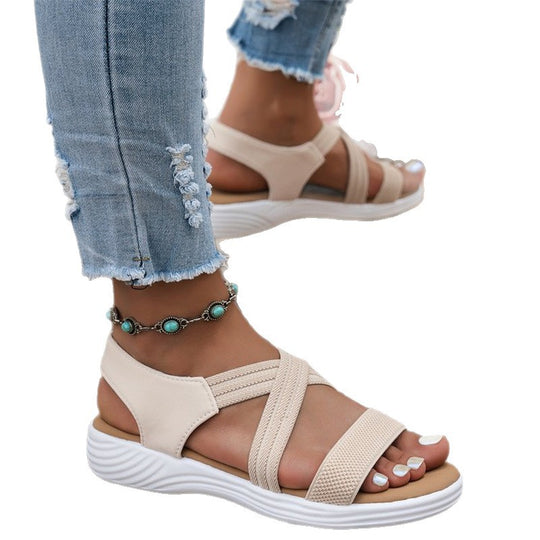 Damen Crossover-Sandalen mit rutschfester Sohle und anatomischem Fußbett EB