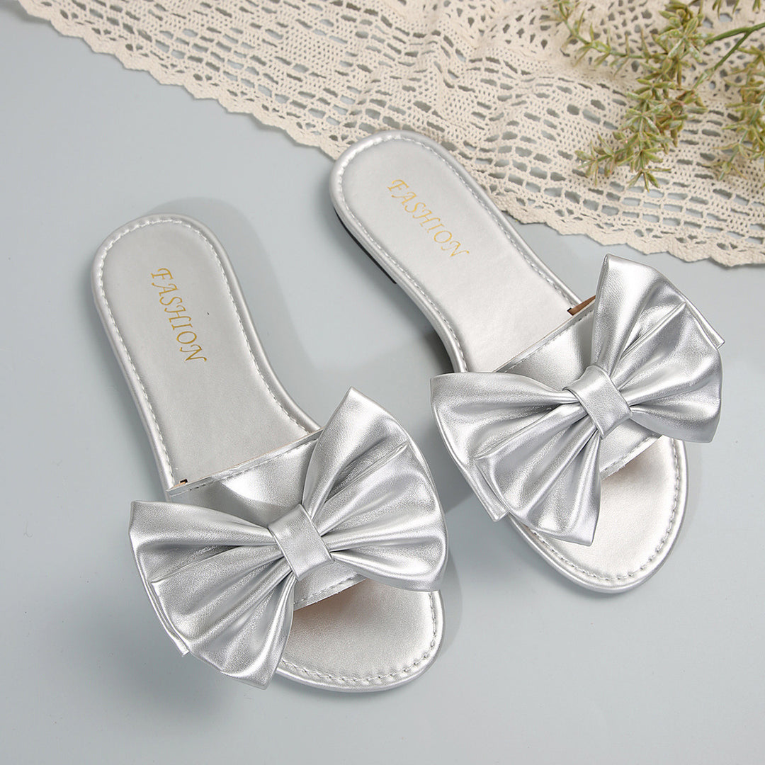 Damen elegante Slipper mit großzügigem Schleifen-Detail EB