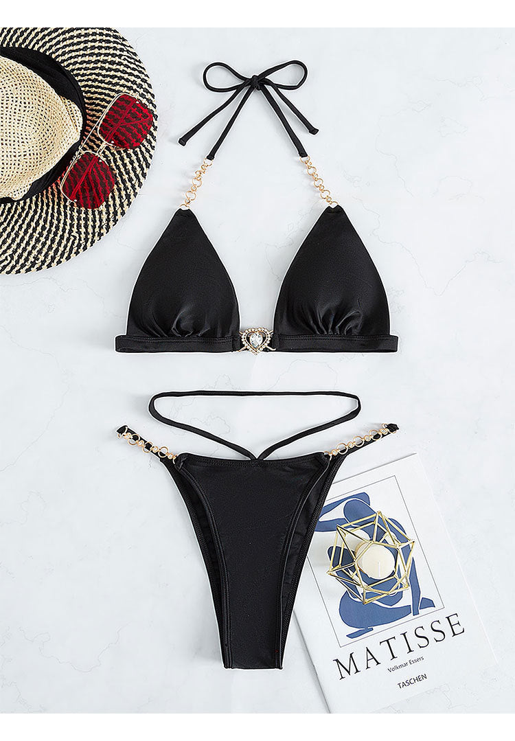 Damen Triangel-Bikini mit eleganten Schmuckdetails EB