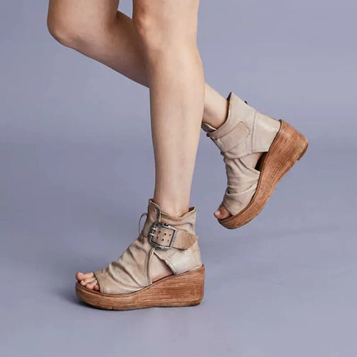 Damen Wedge-Sandaletten mit verstellbarem Schnallenverschluss und komfortablem Fußbett EB