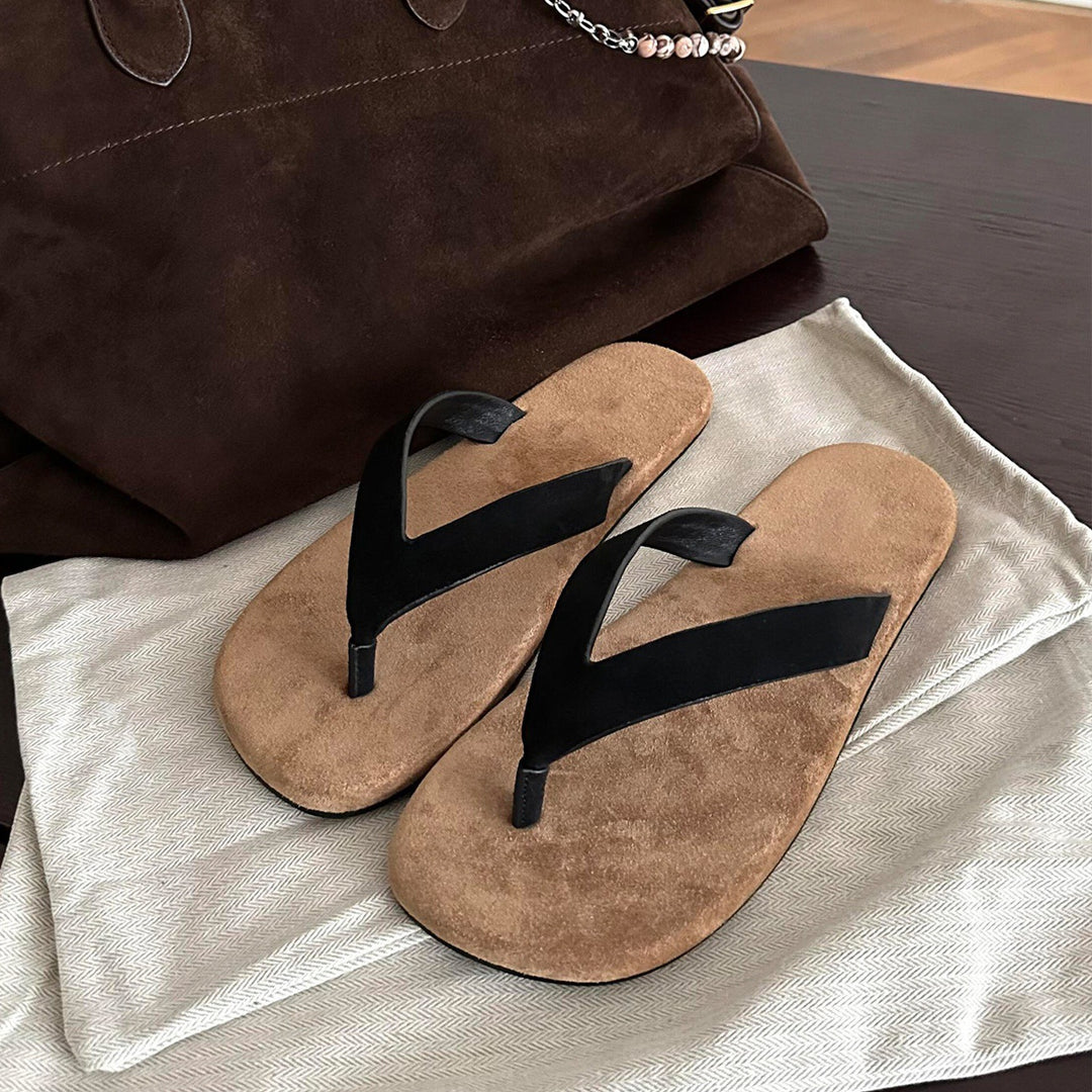Damen bequeme Zehentrenner-Sandalen mit flexiblem Fußbett und rutschfester Sohle EB