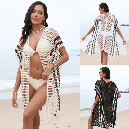 Damen Strickkimono aus luftigem Netzmaterial EB