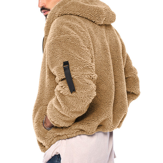 Herren Bequeme Fleecejacke mit hohem Kragen und praktischen Taschen EB