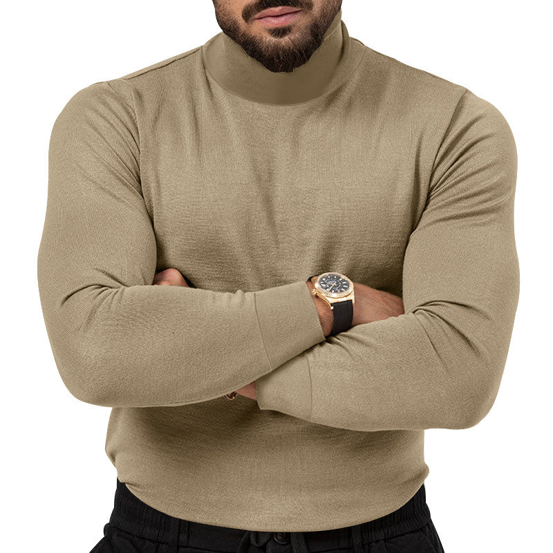 Herren Eleganter Rollkragenpullover aus weichem Strickstoff EB