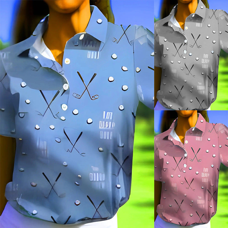 Damen Poloshirt mit modernem Golf-Muster und bequemem Schnitt Heidi-Mode