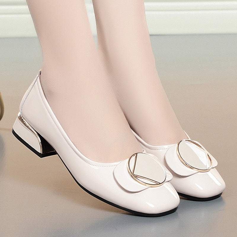 Damen Elegante Ballerinas mit modischem Schleifenakzent und komfortablem Blockabsatz EB