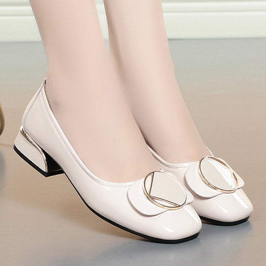 Damen Elegante Ballerinas mit modischem Schleifenakzent und komfortablem Blockabsatz EB