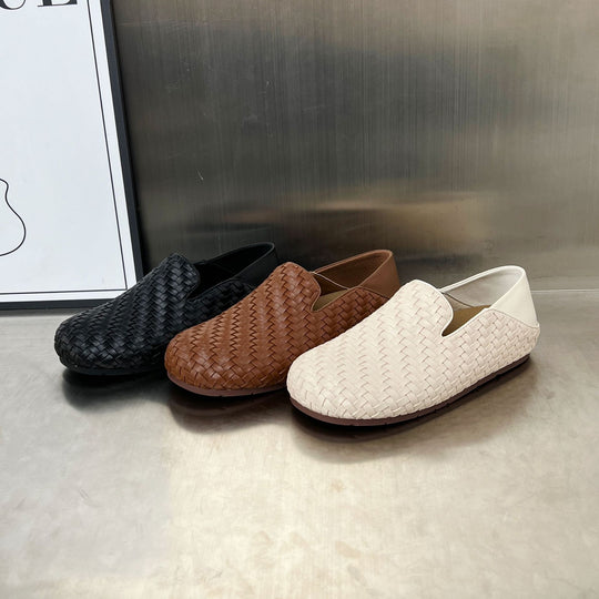 Damen Bequeme Mokassins mit raffiniertem Flechtdesign EB