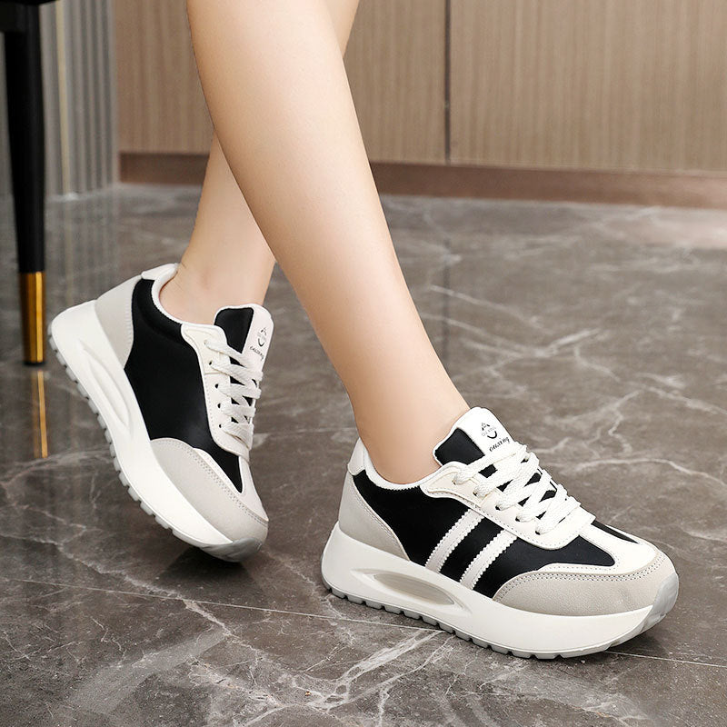 Damen sportive Sneaker mit luftdurchlässiger Oberflächenstruktur und dämpfendem Profil EB