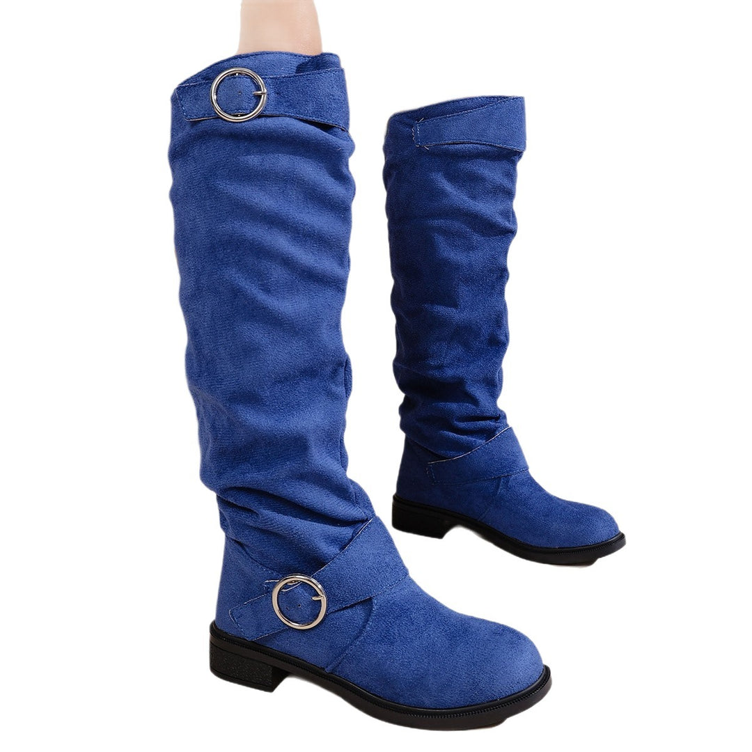 Damen Modische Overknee-Stiefel aus weichem, elastischem Material EB