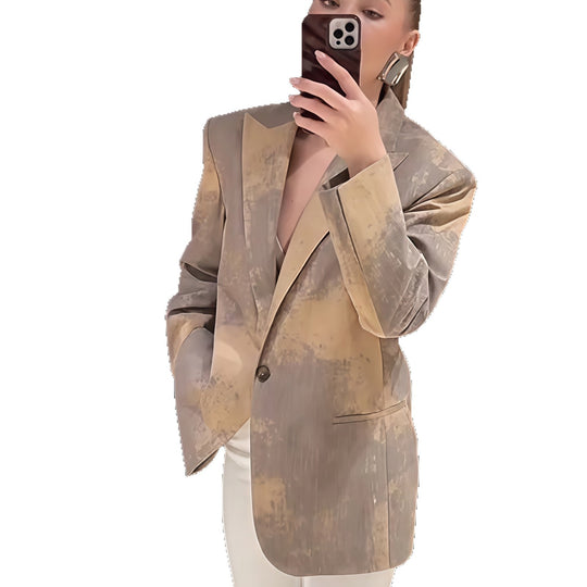 Damen Oversized Blazer mit kunstvollem Farbverlauf EB