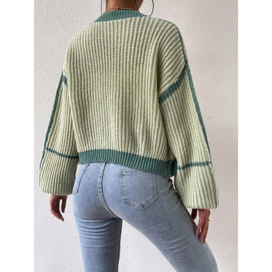 Damen Großer Strickcardigan mit voluminösen Ärmeln EB