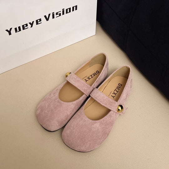 Damen elegante Ballerinas mit dekorativem Riemchen und hochwertiger Oberfläche EB
