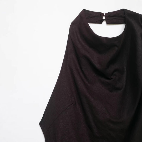 Damen asymmetrisches Top mit eleganter Drapierung EB