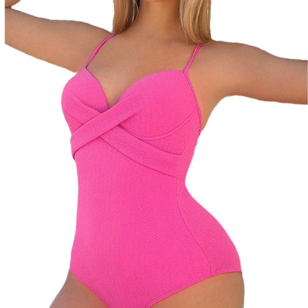 Damen komfortabler und eleganter Badeanzug mit kreuzförmigem Design EB