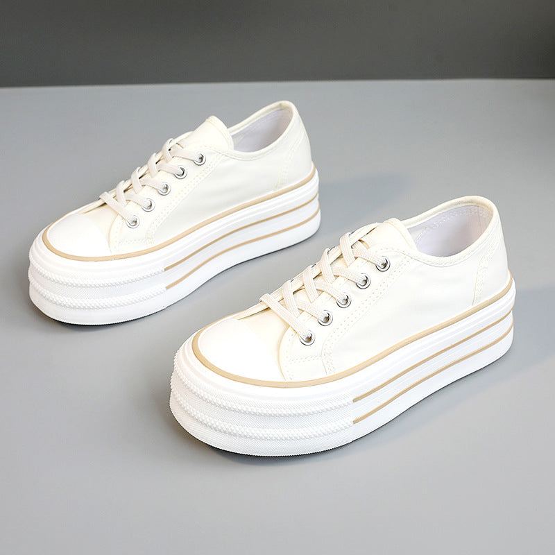 Damen Plüsch Plateau Sneakers mit atmungsaktivem Obermaterial EB