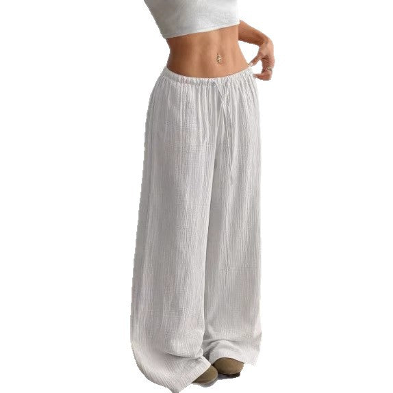 Damen weite, glänzende Palazzo-Hose EB