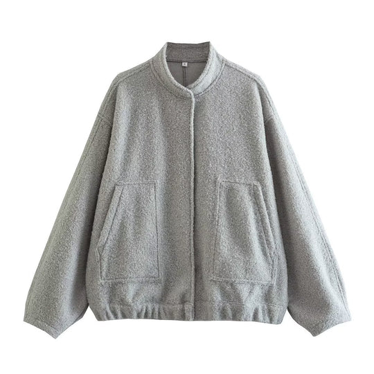 Damen Gemütliche und stylische Fleecejacke mit großen Seitentaschen EB