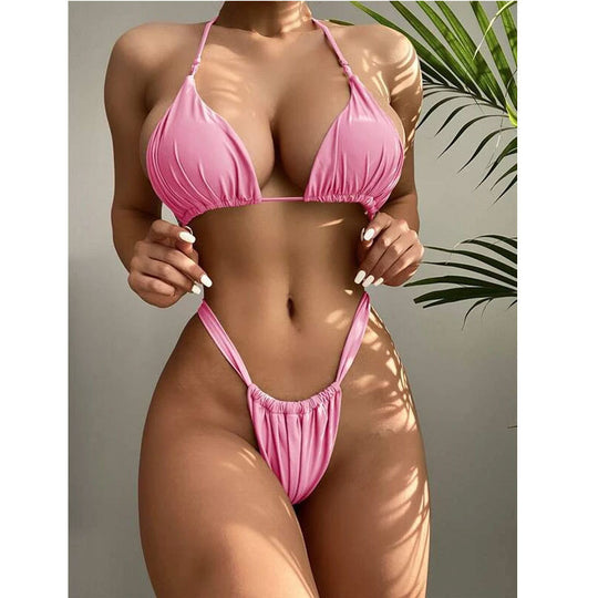 Damen Triangel-Bikini mit hohem Beinausschnitt EB