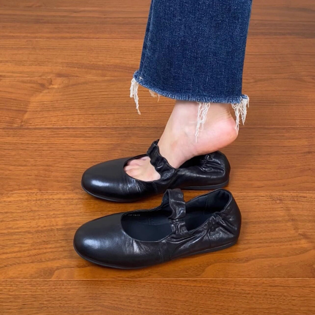 Damen Ballerinas mit elastischem Riemendesign und ergonomischer Fußbettgestaltung EB