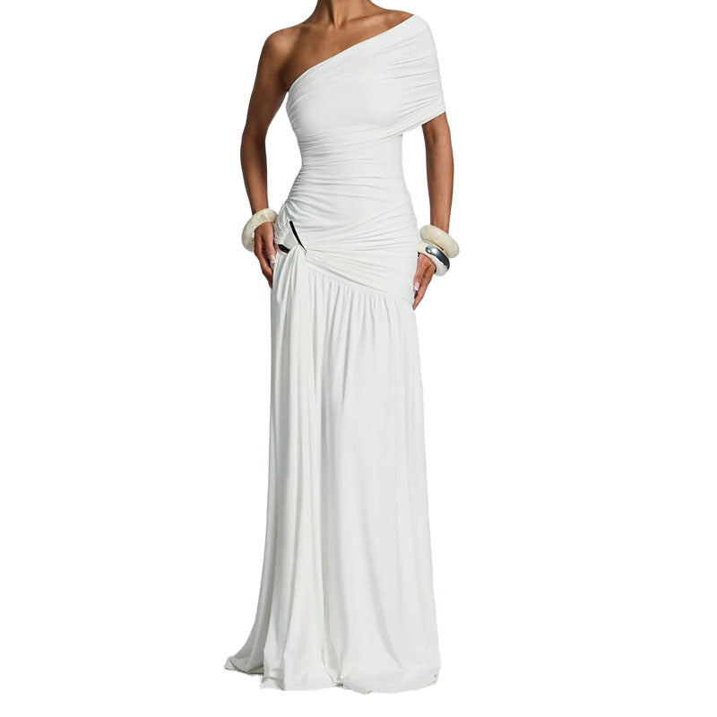 Damen Elegantes Wickelkleid mit asymmetrischem Schnitt und Rüschendetails EB