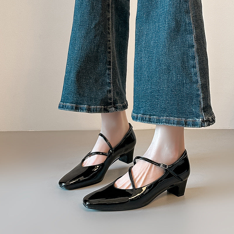 Damen Elegante Mary Jane Schuhe mit modischem Riemchen EB